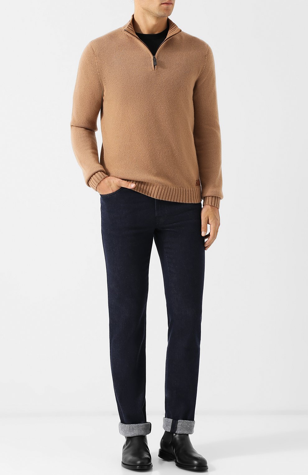 Кашемировый джемпер с воротником стойкой на молнии BRIONI, арт. UMEC0L/07K28, фото 2