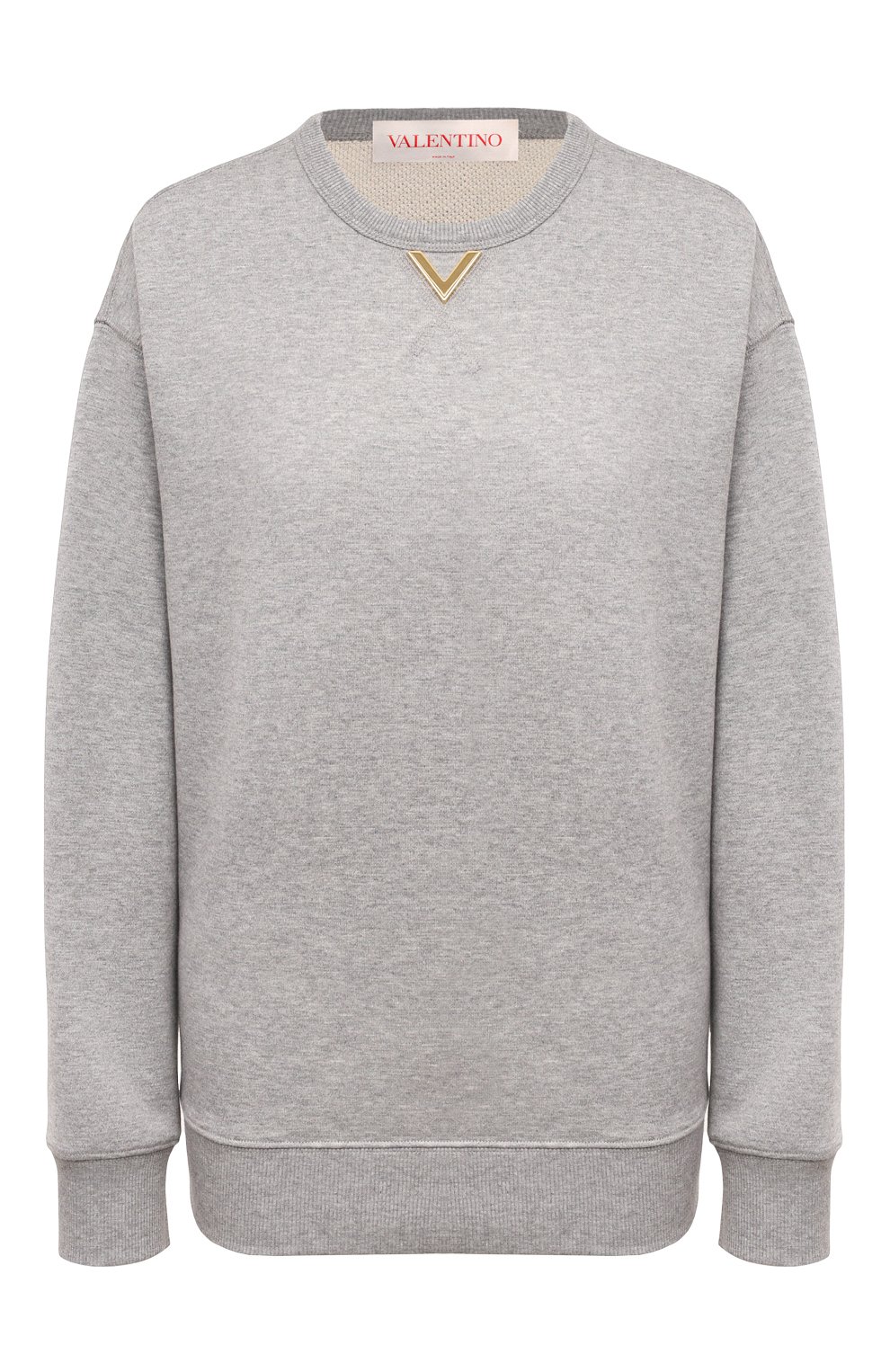 Хлопковый свитшот VALENTINO серого цвета по цене 134500 руб., арт. 5B3MF23F8PU, фото 1 Хлопковый свитшот VALENTINO, арт. 5B3MF23F8PU, фото 1
