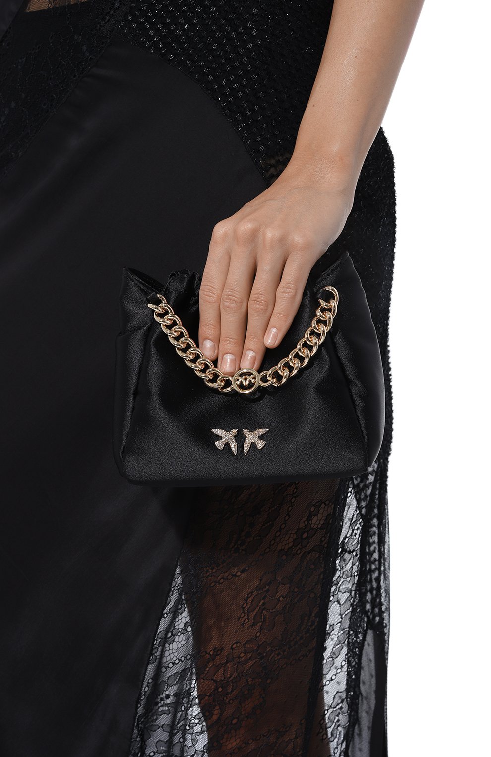 Сумка atalanta PINKO черного цвета по цене 24400 руб., арт. 103534/A1WB, фото 2 Сумка atalanta PINKO, арт. 103534/A1WB, фото 2