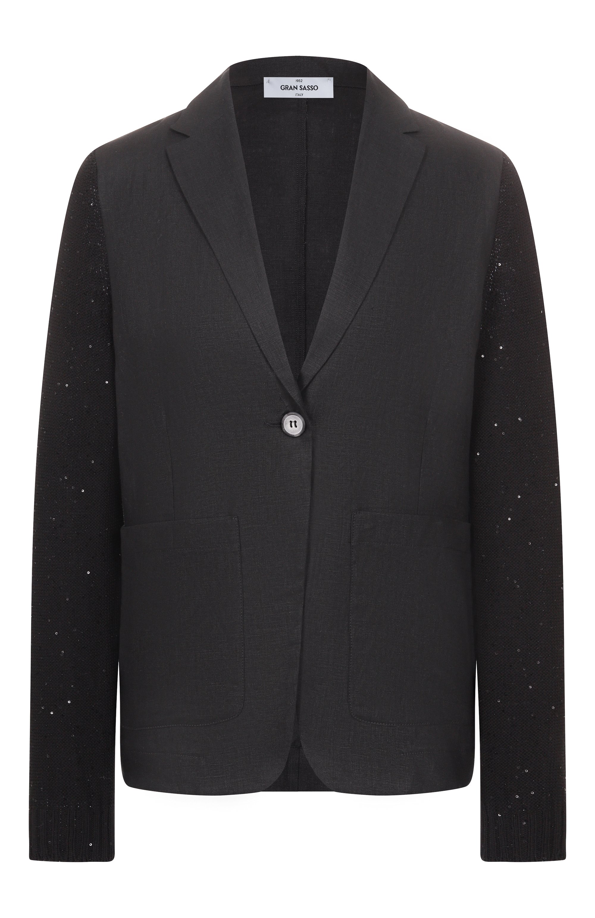 Льняной жакет GRAN SASSO черного цвета по цене 63900 руб., арт. 13217/32417, фото 1 Льняной жакет GRAN SASSO, арт. 13217/32417, фото 1