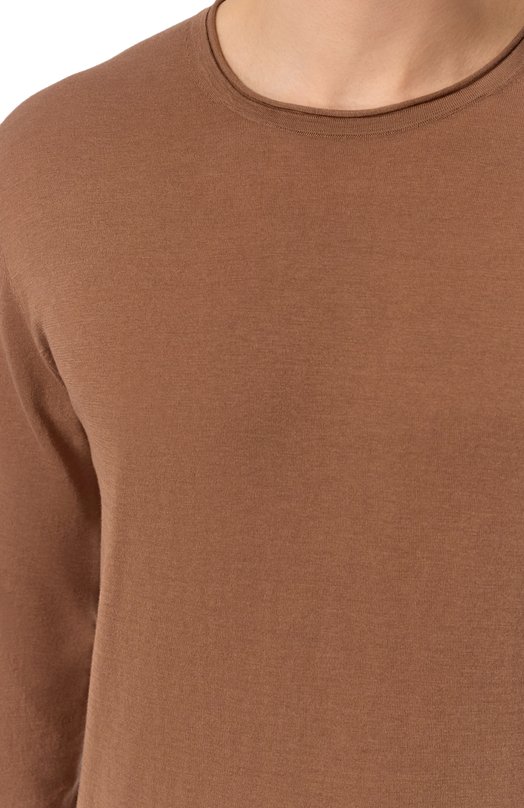 Джемпер из шелка и хлопка 12 STOREEZ 137306 Коричневый  137306 Фото 5