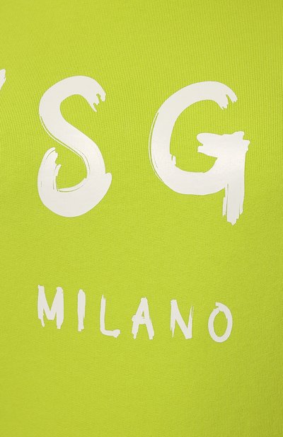 Хлопковый свитшот MSGM салатового цвета по цене 16950 руб., арт. 3241MDM513 227299, фото 5 Хлопковый свитшот MSGM, арт. 3241MDM513 227299, фото 5