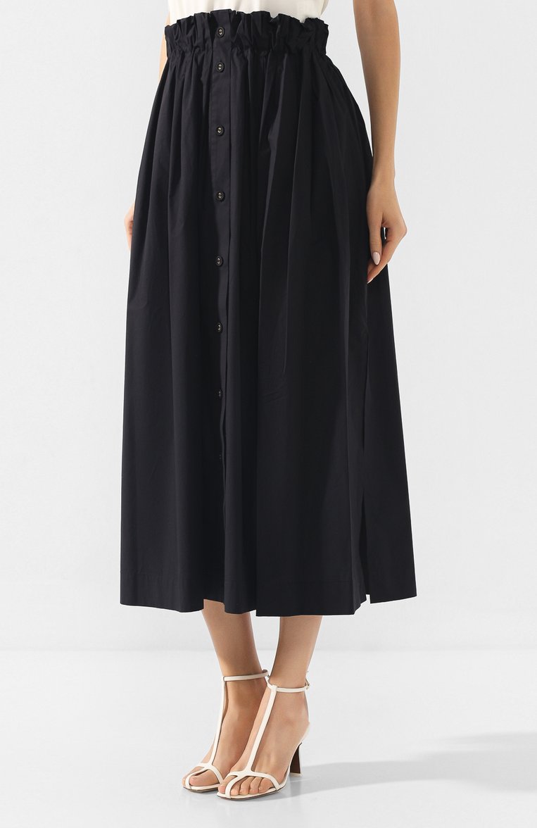 Женская хлопковая юбка RACHEL COMEY черного цвета, арт. 193W-551-SH1011 CRISP | Фото 3 (Материал внутренний: Не назначено; Женское Кросс-КТ: Юбка-одежда; Материал сплава: Проставлено; Материал внешний: Хлопок; Длина Ж (юбки, платья, шорты): Миди; Драгоценные камни: Проставлено; Статус проверки: Проверена категория)