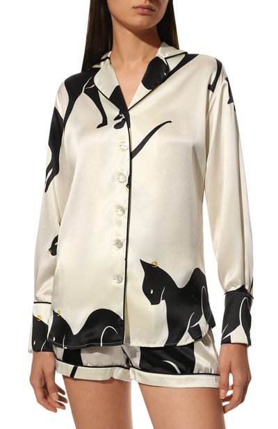 Шелковая пижама OLIVIA VON HALLE черно-белого цвета по цене 55350 руб., арт. AW2120, фото 3 Шелковая пижама OLIVIA VON HALLE, арт. AW2120, фото 3