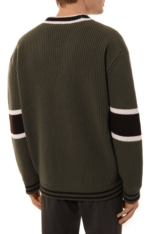 Шерстяной кардиган Dolce & Gabbana GXV13Z/JCVYC Хаки  GXV13Z/JCVYC Фото 4
