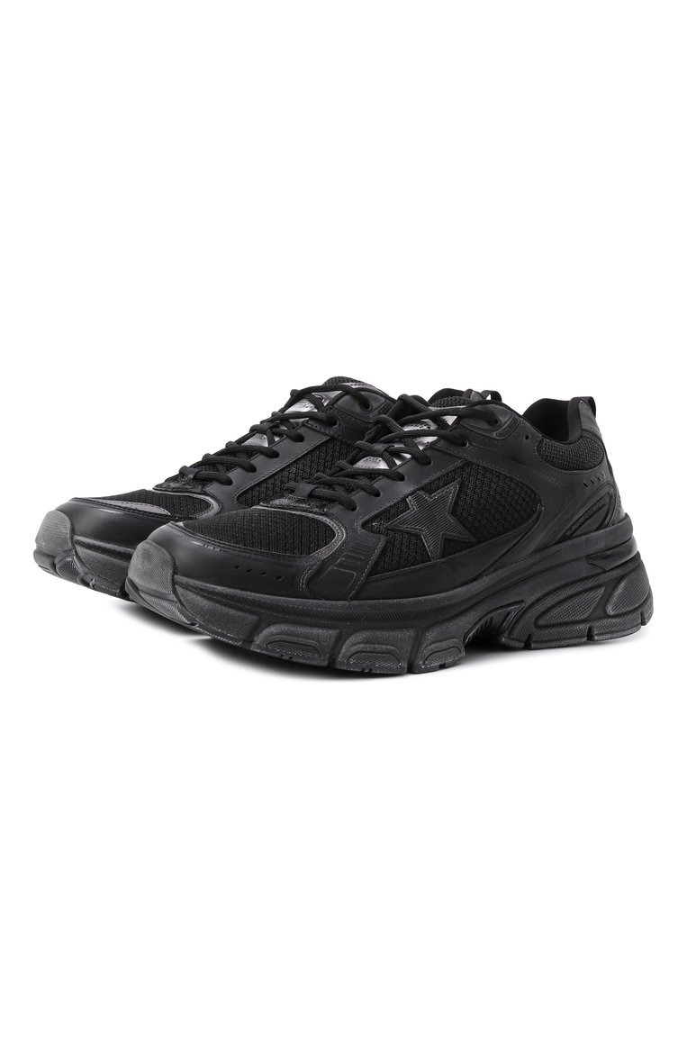Мужские комбиниров�анные кроссовки lightstar GOLDEN GOOSE DELUXE BRAND черного цвета, арт. GMF00724.F006473 | Фото 1 (Материал внутренний: Текстиль; Материал внешний: Текстиль, Натуральная кожа; Подошва: Массивная; Кросс-КТ: Низкие; Материал утеплителя: Без утеплителя; Стили: Классический)
