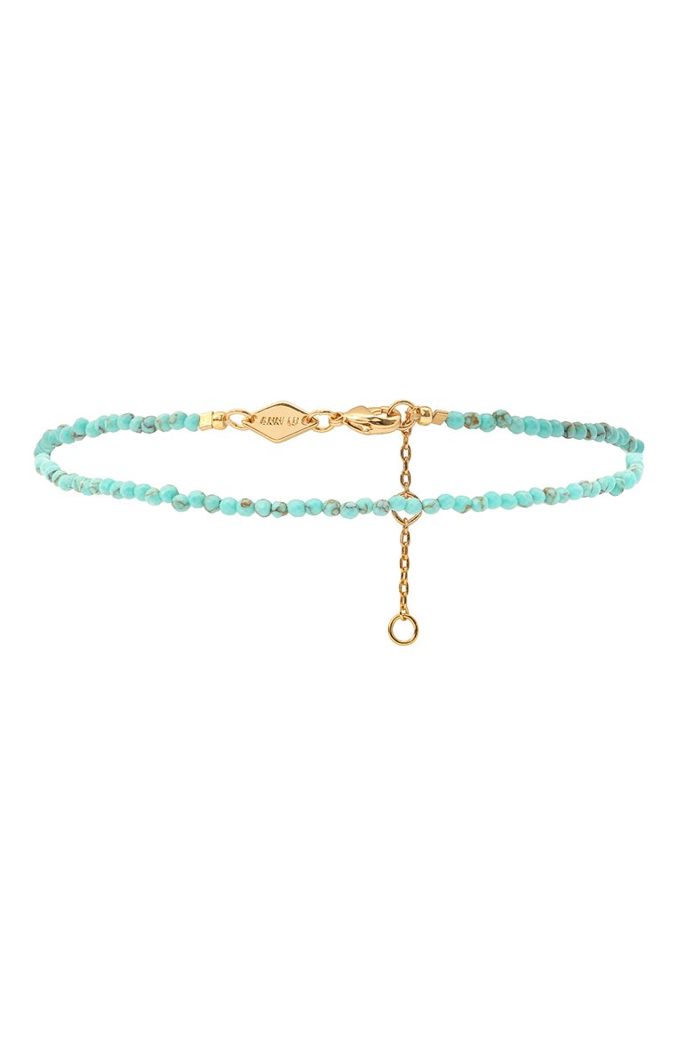 Женский браслет на ногу confetti anklet ANNI LU бирюзового цвета, арт. 191-50-44 | Фото 1 (Материал: Стекло, Металл; Региональные ограничения белый список (Axapta Mercury): Не проставлено; Нос: Не проставлено)