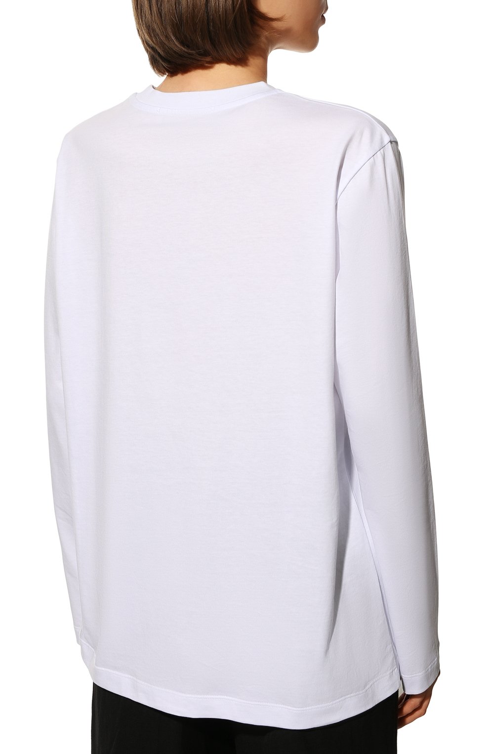 Хлопковый лонгслив MSGM белого цвета по цене 12800 руб., арт. 3341MDM169 227798, фото 4 Хлопковый лонгслив MSGM, арт. 3341MDM169 227798, фото 4