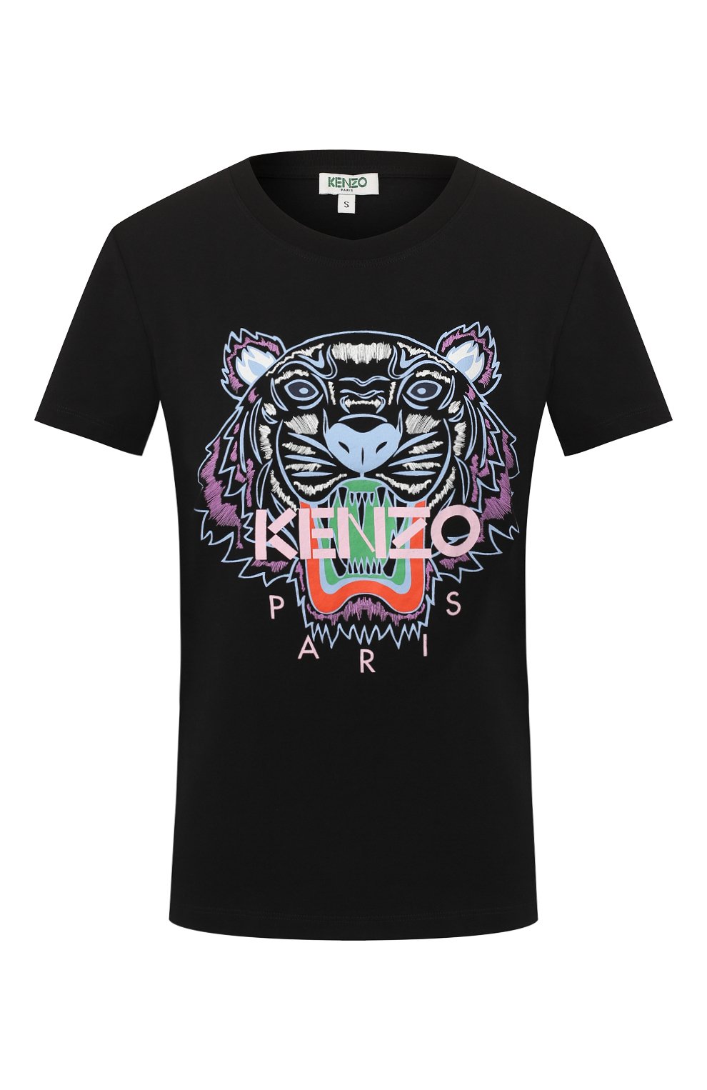 Хлопковая футболка KENZO черного цвета по цене 13050 руб., арт. 2TS7214YB, фото 1 Хлопковая футболка KENZO, арт. 2TS7214YB, фото 1