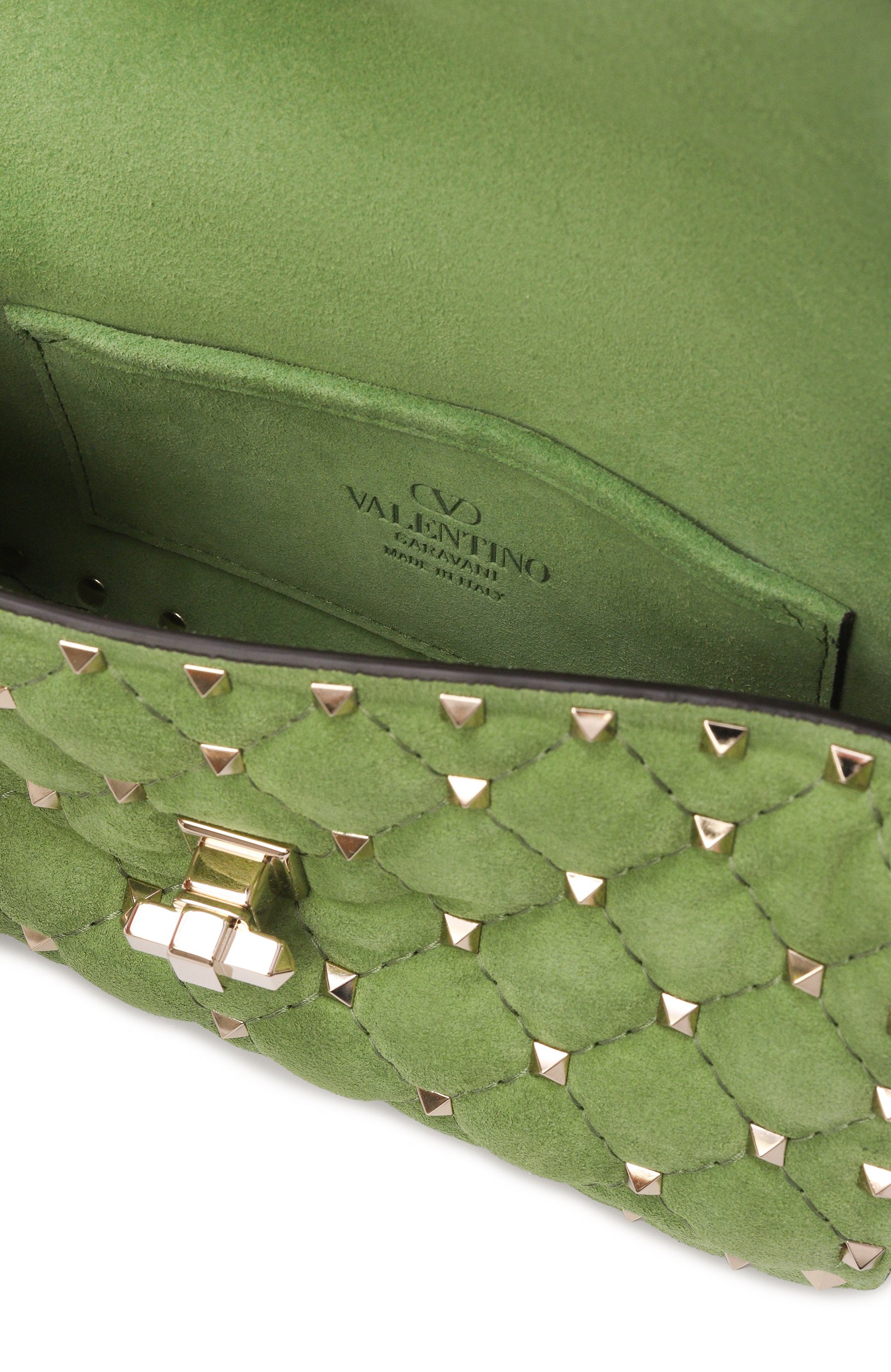 Сумка rockstud spike small VALENTINO зеленого цвета по цене 255000 руб., арт. 9W2B0123/KQQ, фото 5 Сумка rockstud spike small VALENTINO, арт. 9W2B0123/KQQ, фото 5
