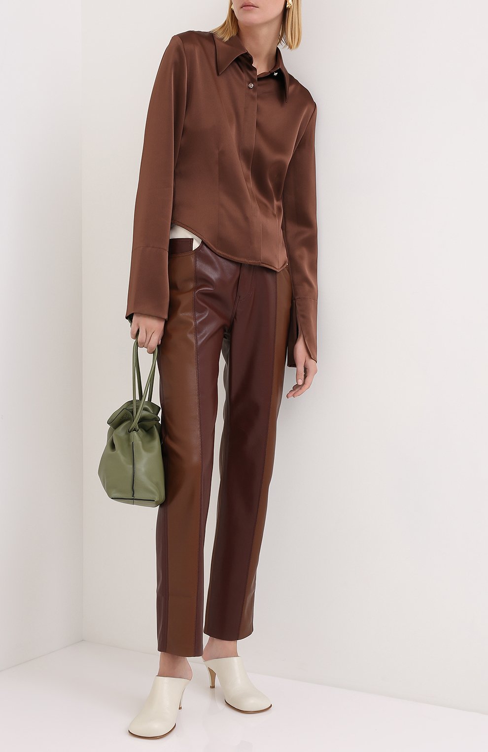 Блузка NANUSHKA, арт. ALICE_BR0WN_SLIP SATIN, фото 2