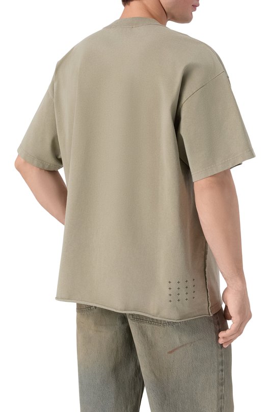 Хлопковая футболка Ksubi MPF25TE009 Хаки  MPF25TE009 Фото 4