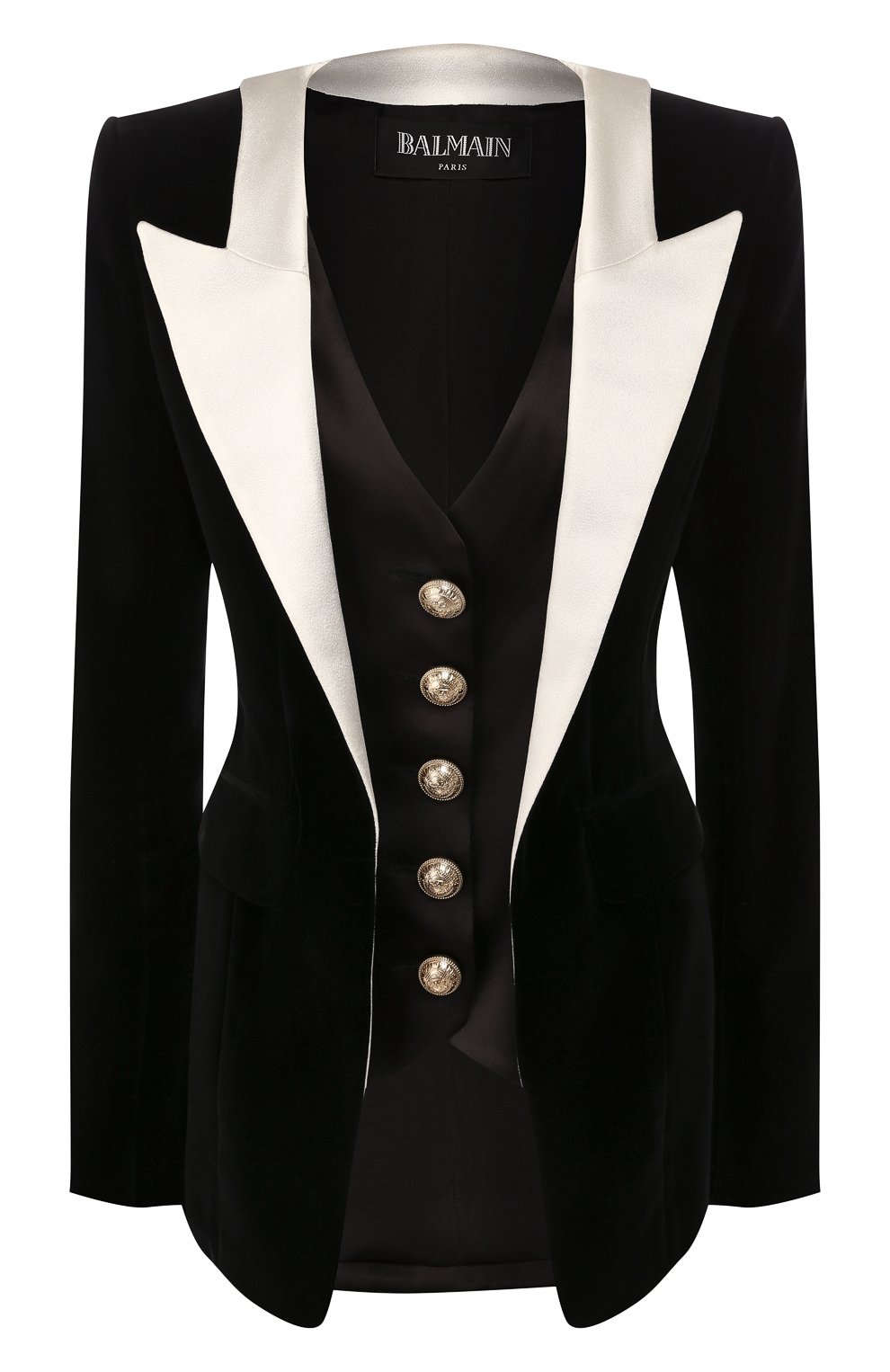 Хлопковый жакет BALMAIN черно-белого цвета по цене 597500 руб., арт. SF17766/155C, фото 1 Хлопковый жакет BALMAIN, арт. SF17766/155C, фото 1