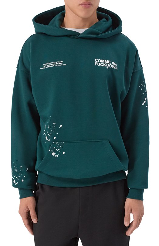 Хлопковое худи Comme des Fuckdown CFABM01747 Синий  CFABM01747 Фото 3