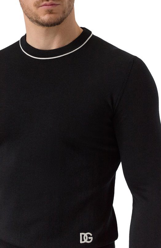 Шерстяной джемпер Dolce & Gabbana GXX02Z/JDVBS Чёрный  GXX02Z/JDVBS Фото 5