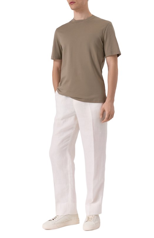 Хлопковая футболка Brunello Cucinelli M0B131308 Бежевый  M0B131308 Фото 2