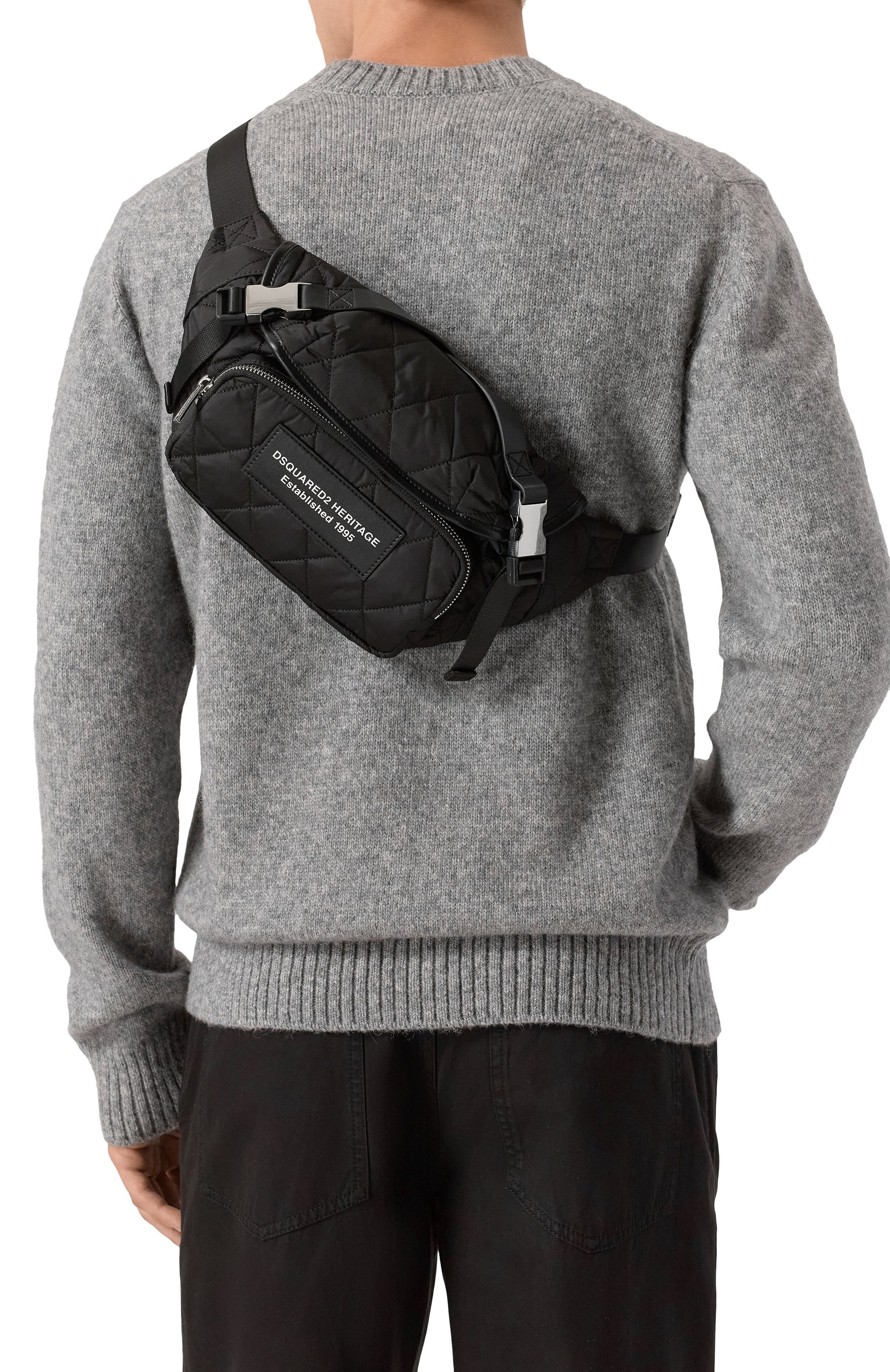 Поясная сумка heritage DSQUARED2 черного цвета по цене 69950 руб., арт. BBM0074/11702380, фото 2 Поясная сумка heritage DSQUARED2, арт. BBM0074/11702380, фото 2
