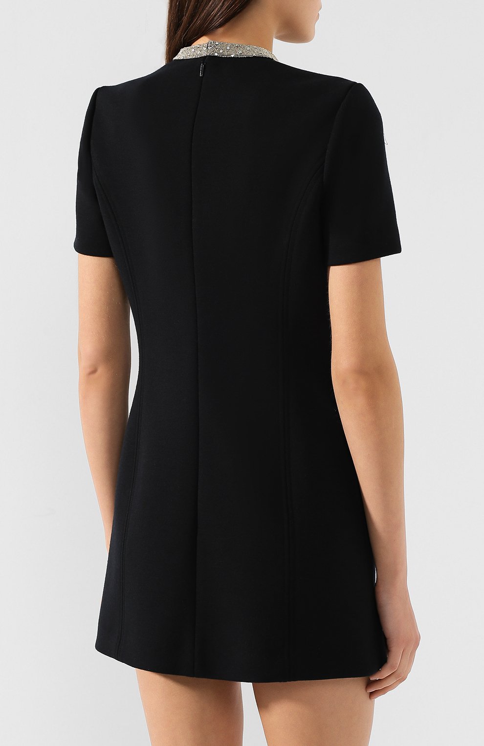 Шерстяное платье SAINT LAURENT черного цвета по цене 314000 руб., арт. 568820/Y791U, фото 4 Шерстяное платье SAINT LAURENT, арт. 568820/Y791U, фото 4