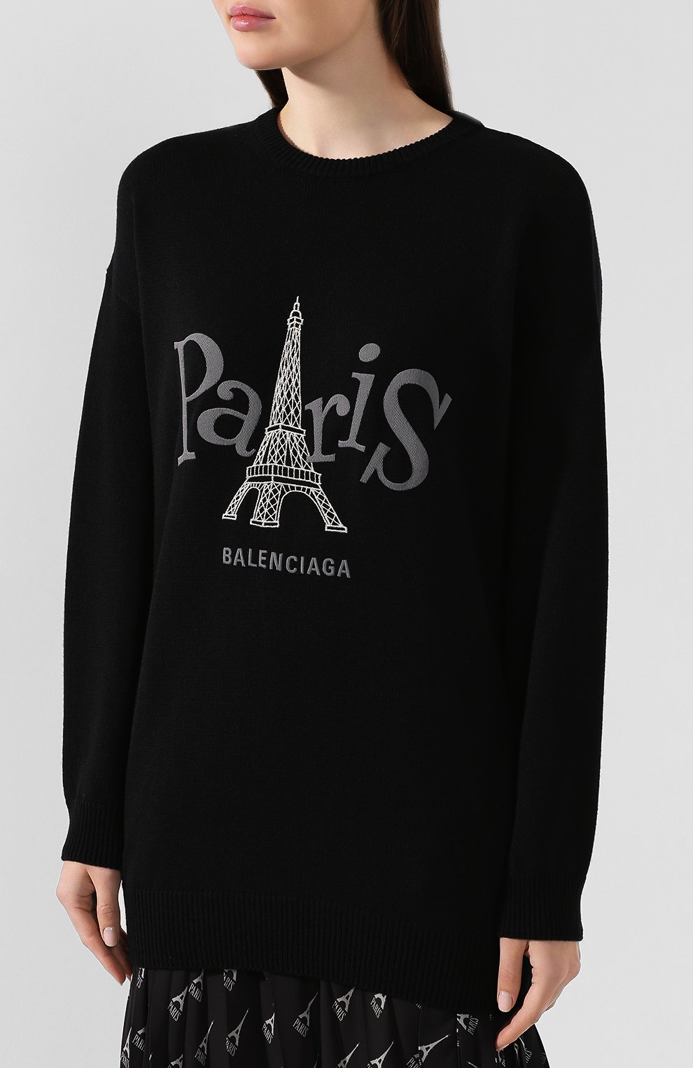 Кашемировый свитшот BALENCIAGA черного цвета по цене 86100 руб., арт. 595117/T4100, фото 3 Кашемировый свитшот BALENCIAGA, арт. 595117/T4100, фото 3