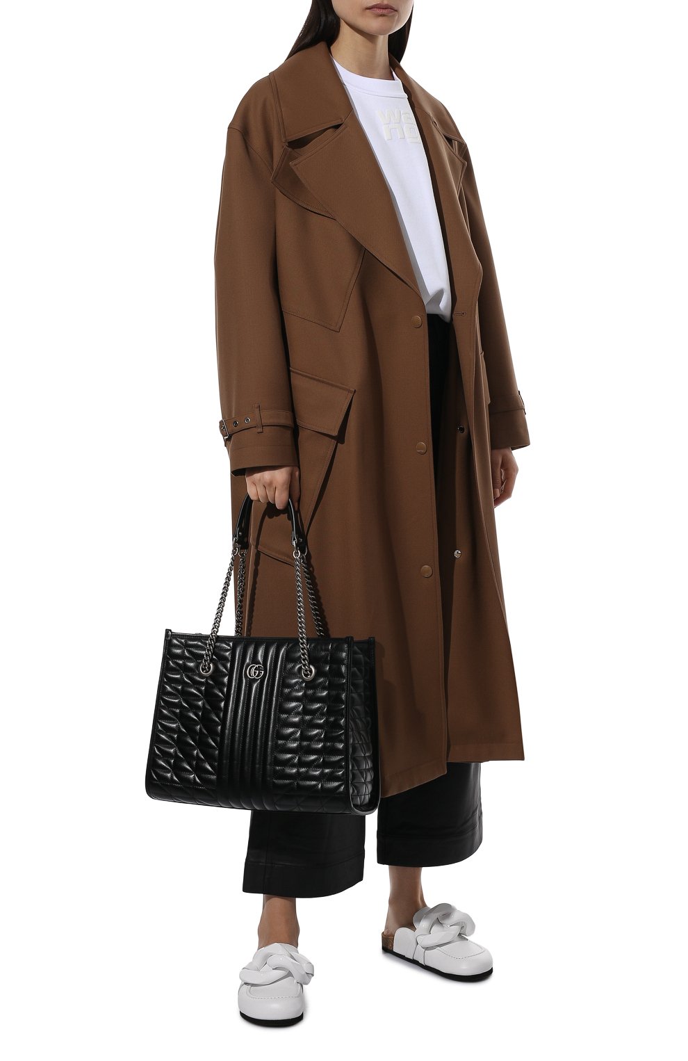 Сумка-тоут gg marmont 2.0 GUCCI черного цвета по цене 309600 руб., арт. 675796/UM8BN, фото 3 Сумка-тоут gg marmont 2.0 GUCCI, арт. 675796/UM8BN, фото 3