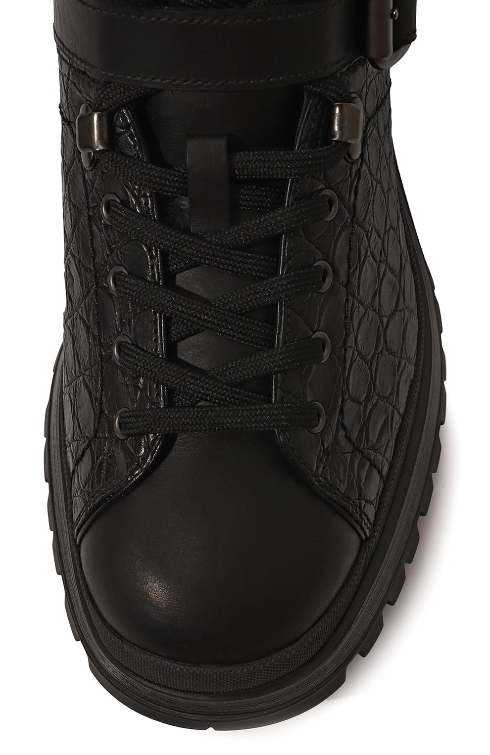 Ботинки с отделкой из кожи каймана PRADA, арт. 2TE158-3L2N-F0002-A000, фото 6