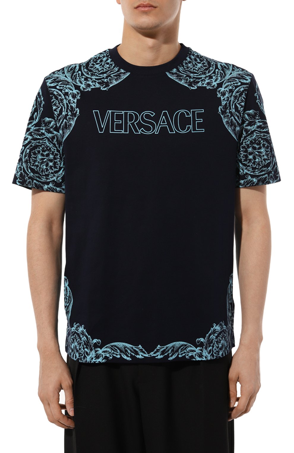 Хлопковая футболка VERSACE, арт. 1013302/1A09868, фото 3