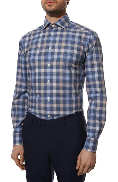 Хлопковая сорочка ETON синего цвета по цене 24550 руб., арт. 1000 03181, фото 3 Хлопковая сорочка ETON, арт. 1000 03181, фото 3