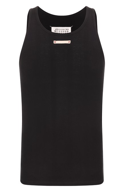 Мужская майка MAISON MARGIELA черного цвета, арт. S50NL0049/M20060 | Фото 1 (Материал сплава: Проставлено; Драгоценные камни: Проставлено; Материал внешний: Растительное волокно, Лиоцелл, Хлопок; Длина (для топов): Стандартные)