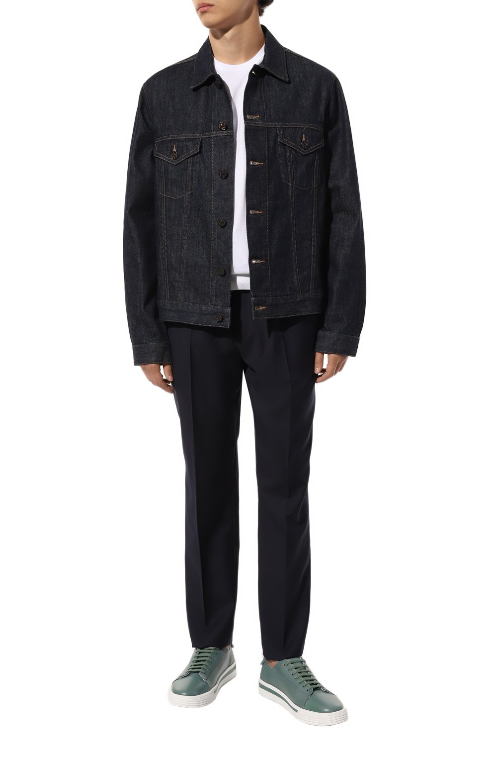 Кожаные кеды STEFANO RICCI зеленого цвета по цене 94150 руб., арт. UE23G6396/VT, фото 2 Кожаные кеды STEFANO RICCI, арт. UE23G6396/VT, фото 2