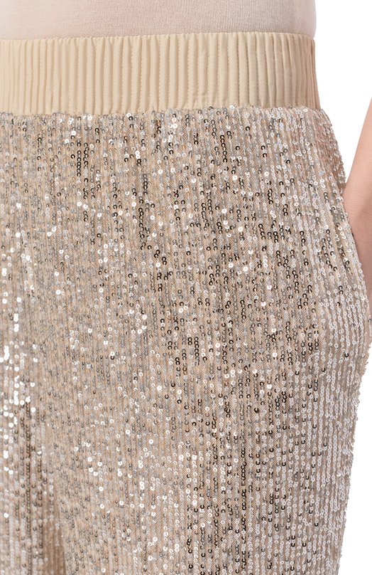 Брюки с отделкой пайетками BOSS Orange 50548327 Бежевый  50548327 Фото 5