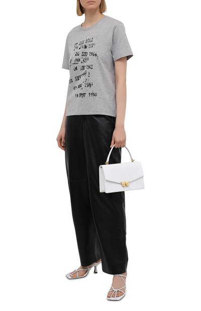 Хлопковая футболка SAINT LAURENT серого цвета по цене 44950 руб., арт. 656895/Y36ER, фото 2 Хлопковая футболка SAINT LAURENT, арт. 656895/Y36ER, фото 2