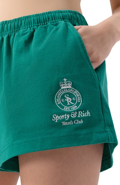 Хлопковые шорты SPORTY AND RICH, арт. SH037621304GR03, фото 5
