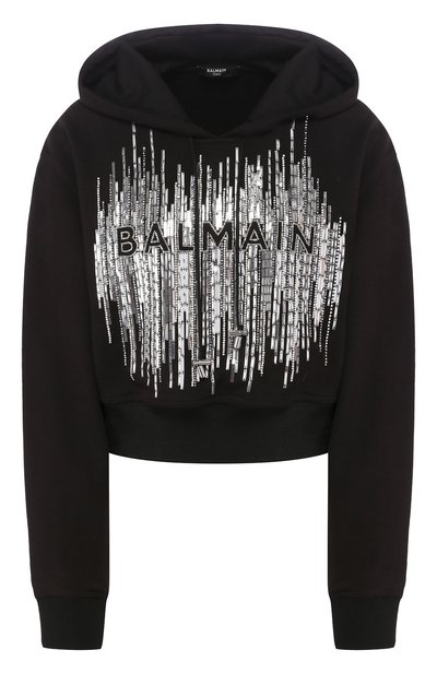 Женский хлопковое худи BALMAIN, арт. TF03990/P040