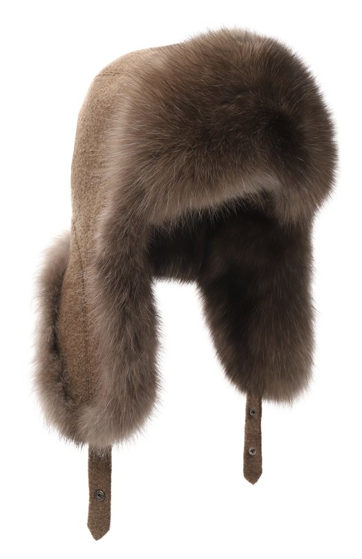 Утепленная шапка-ушанка Star с отделкой из соболя Black Sable BS-24001MG Бежевый BS-24001MG