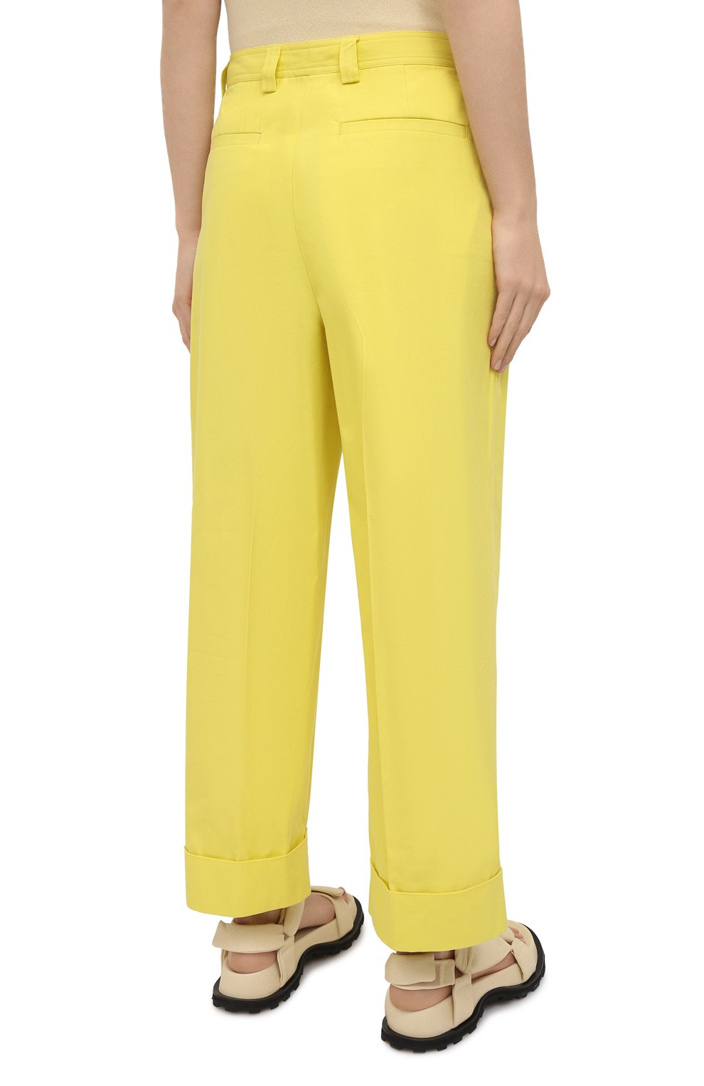 Брюки из хлопка и вискозы DRIES VAN NOTEN желтого цвета по цене 54950 руб., арт. 211-10903-2109, фото 4 Брюки из хлопка и вискозы DRIES VAN NOTEN, арт. 211-10903-2109, фото 4
