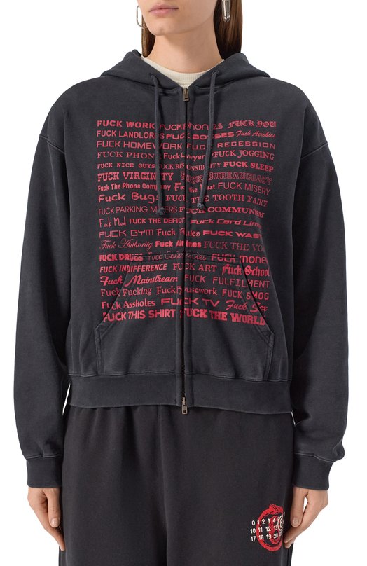 Хлопковая толстовка VETEMENTS UH76ZU660B Чёрный  UH76ZU660B Фото 3