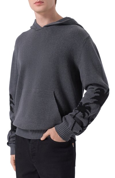 Худи из хлопка и шерсти PALM ANGELS, арт. PMHU026F25KNI001, фото 3