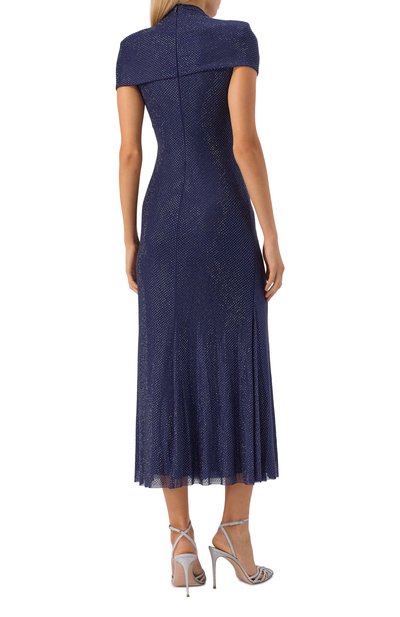 Платье с отделкой стразами SELF-PORTRAIT синего цвета по цене 92500 руб., арт. AW25142MN, фото 3 Платье с отделкой стразами SELF-PORTRAIT, арт. AW25142MN, фото 3