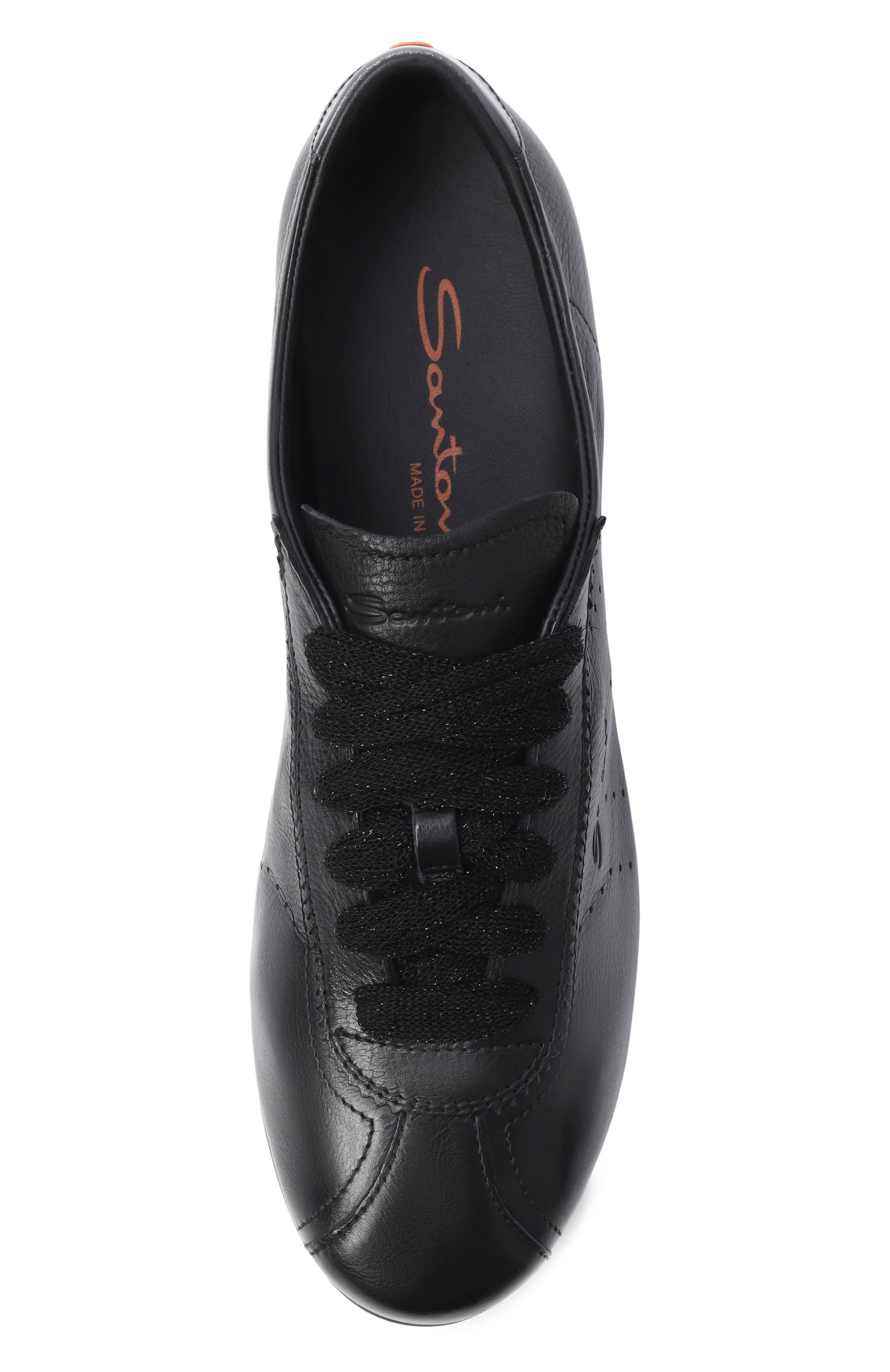 Кожаные кеды SANTONI черного цвета по цене 97550 руб., арт. WBYG61449NEATFIY, фото 6 Кожаные кеды SANTONI, арт. WBYG61449NEATFIY, фото 6