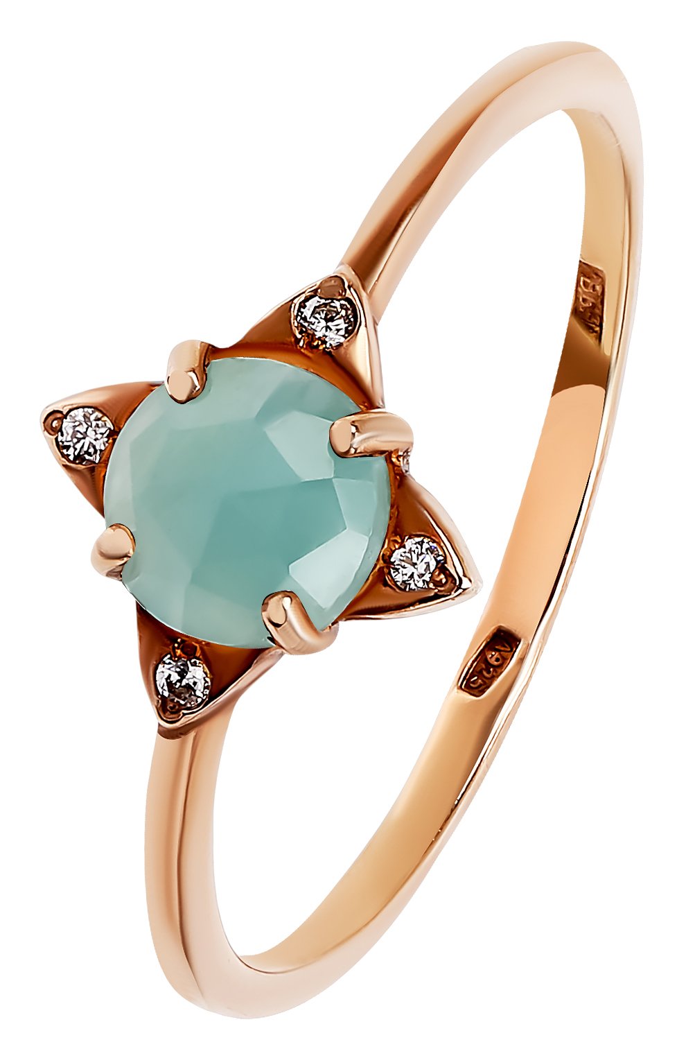 Кольцо роза ветров с аквамарином MOONKA, арт. tr-rr-aqm, фото 1