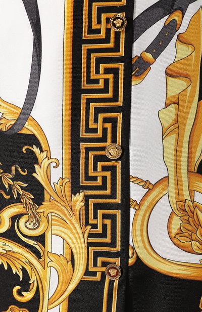 Шелковые кюлоты VERSACE разноцветного цвета по цене 119500 руб., арт. A85781/A233248, фото 5 Шелковые кюлоты VERSACE, арт. A85781/A233248, фото 5