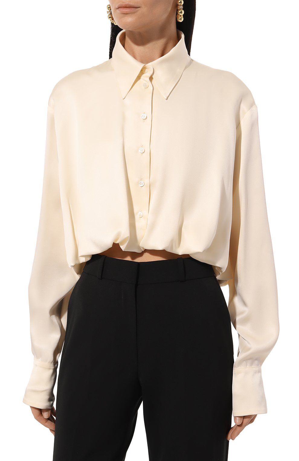 Шелковая блузка BORNE BOURGEOIS кремового цвета по цене 47200 руб., арт. SW-BL-BO-3026, фото 3 Шелковая блузка BORNE BOURGEOIS, арт. SW-BL-BO-3026, фото 3