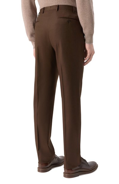 Шерстяные брюки CORNELIANI темно-коричневого цвета по цене 52050 руб., арт. 265B03-2618111, фото 4 Шерстяные брюки CORNELIANI, арт. 265B03-2618111, фото 4
