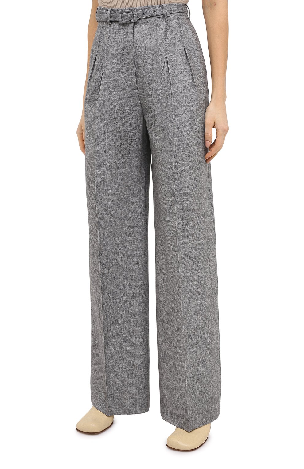 Шерстяные брюки GABRIELA HEARST светло-серого цвета по цене 160500 руб., арт. 120201 W039, фото 3 Шерстяные брюки GABRIELA HEARST, арт. 120201 W039, фото 3