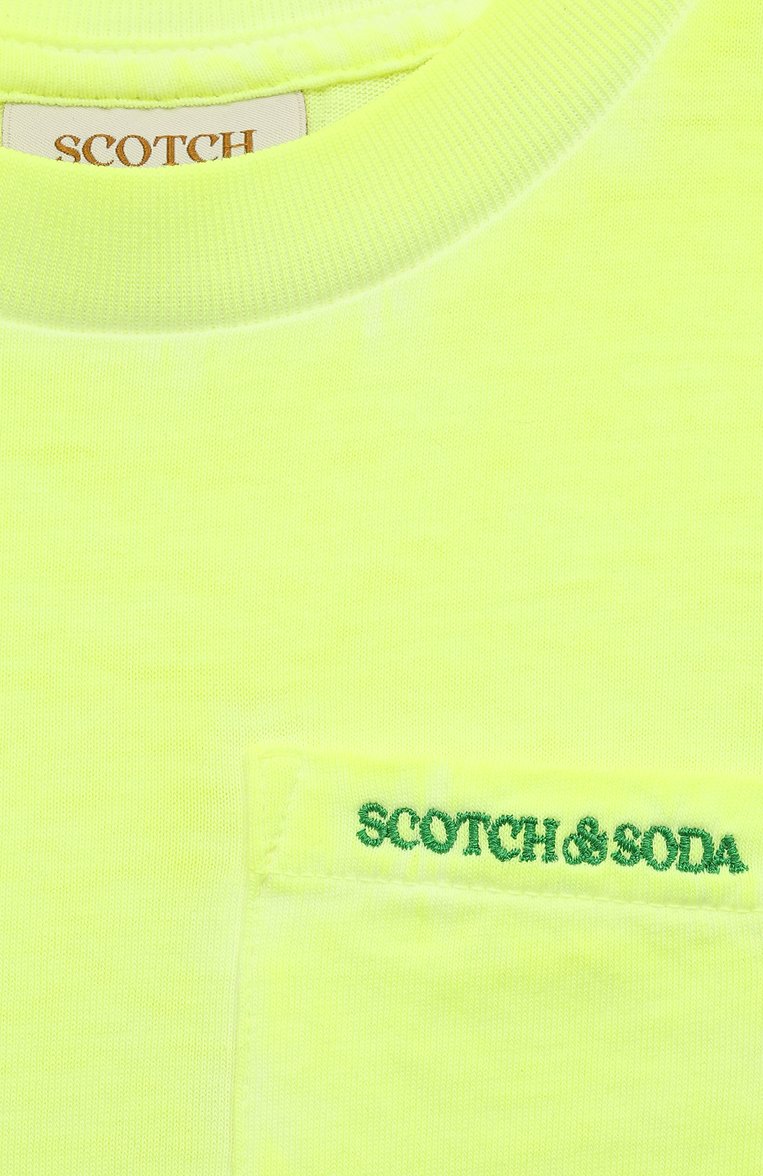 Детская хлопковая футболка SCOTCH AND SODA желтого цвета, арт. 170548-23-SSBM-D51 | Фото 3 (Рукава: Короткие; Мальчики Кросс-КТ: Футболка-одежда; Материал внешний: Хлопок; Нос: Не проставлено; Региональные ограничения белый список (Axapta Mercury): Не проставлено)