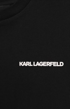 Детская хлопковая футболка KARL LAGERFELD KIDS черного цвета, арт. Z30440 | Фото 3 (Материал внешний: Хлопок; Рукава: Короткие; Мальчики Кросс-КТ: Футболка-одежда; Ростовка одежда: 9 лет | 134 см, 12 лет | 152 см, 13 - 15 лет | 158 см, 16 лет | 164 см, 7 лет | 122 см)