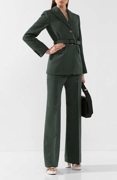 Шерстяные брюки GIVENCHY зеленого цвета по цене 76950 руб., арт. BW50EP12BD, фото 2 Шерстяные брюки GIVENCHY, арт. BW50EP12BD, фото 2