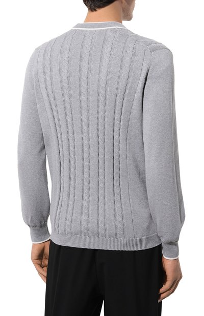 Хлопковый кардиган BRUNELLO CUCINELLI серого цвета по цене 154000 руб., арт. M28707906T, фото 4 Хлопковый кардиган BRUNELLO CUCINELLI, арт. M28707906T, фото 4