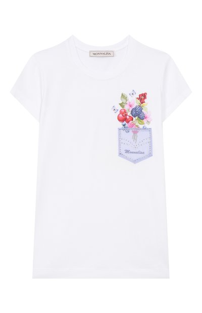Хлопковая футболка MONNALISA, арт. 19E619