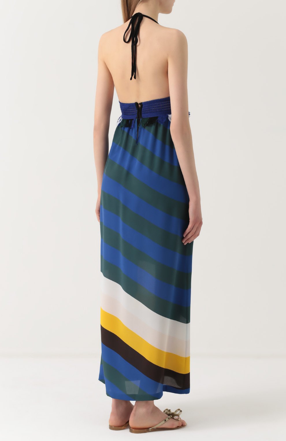 Шелковое платье-макси с открытой спиной FENDI, арт. FXX664/0GX, фото 4